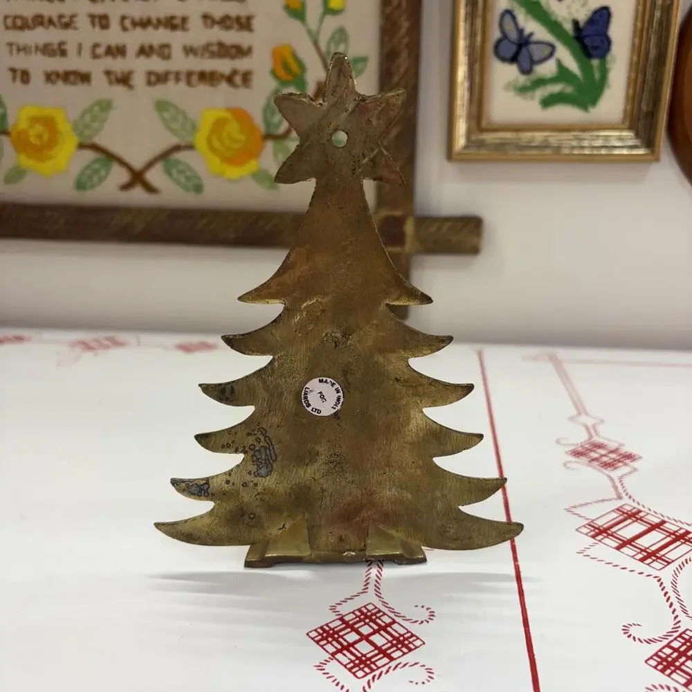 Brass Christmas tree candle holder or wall sconces vintage 70’s/80’s